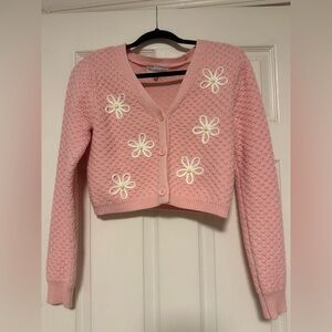 Willow Pink Daisy Knit Cardigan